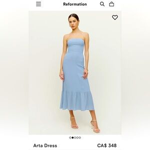 New Reformation Arta Dress in Mineral Blue- size 8